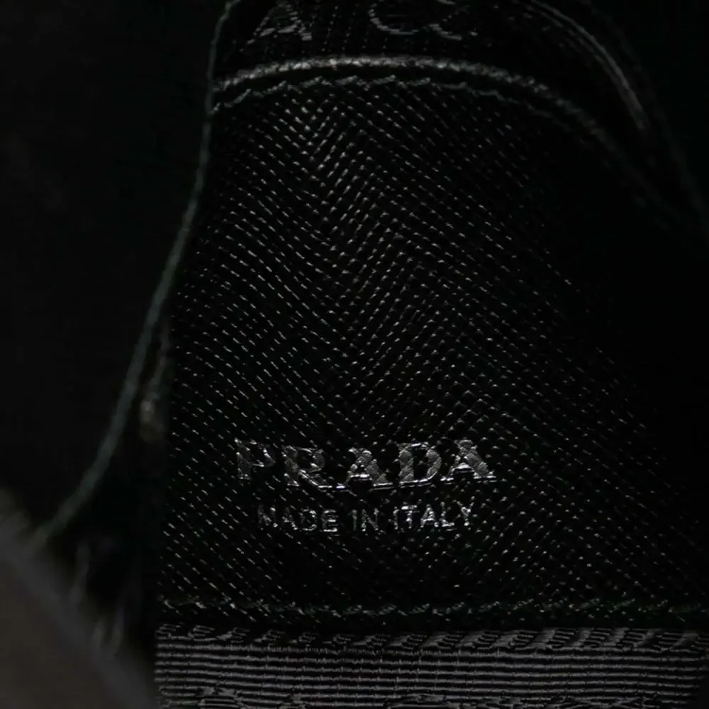 PRADA Black Leather Saffiano Shoulder Bag